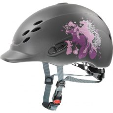 Uvex Onyxx Junior Riding Helmet Dekor Pony Anthracite