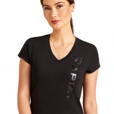 Ariat Women's Vertical Logo V T-Shirt Black