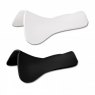 Black and white riding pads