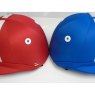 red and blue polo helmet