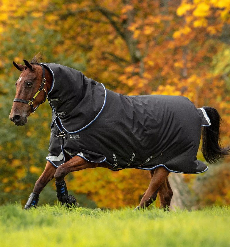 Amigo® Super Bravo Plus 2520D 250G Turnout Rug (Black/White
