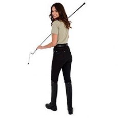 Rugged Horse Ladies Black / Blue Breeches JS3A