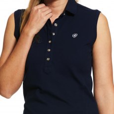 Ariat Women's Prix 2.0 Sleeveless Navy Polo Shirt