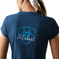 Ariat Women's Logo Script Short Sleeve T-Shirt Deep Petroleum