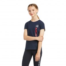Ariat Youth Vertical Logo T-Shirt Navy