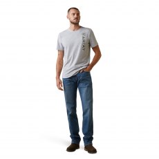 Ariat Mens Vertical Logo T-Shirt Heather Grey