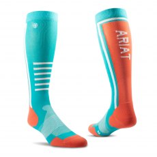 AriatTEK Slimline Performance Socks Viridian Green/Burnt Sienna