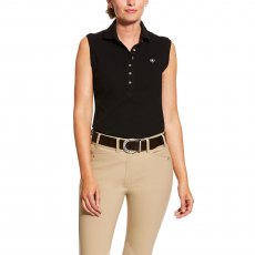 Ariat Women's Prix 2.0 Sleeveless Black Polo Shirt