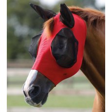 Premier Equine Comfort Tech Lycra Fly Mask Red