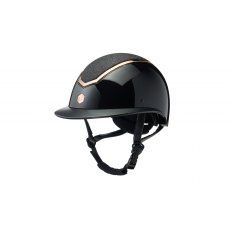EQX Kylo Riding Hat Black Gloss/Rose Gold Sparkly Wide Peak