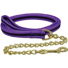 Hy Equestrian Soft Webbing Lead Rein with Chain Purple/Black