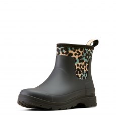 Kelmarsh Shortie Rubber Boot Black/Leopard Camo