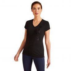 Ariat Women's Vertical Logo V T-Shirt Black