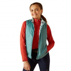 Ariat Youth Bella Reversible Insulated Vest Painted Ponies/Brittany Blue
