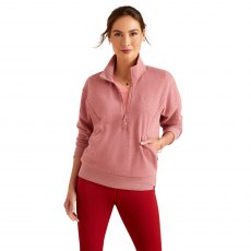 Ariat Women's Friday Cotton 1/2 Zip Sweatshirt Heather Dusty Rose