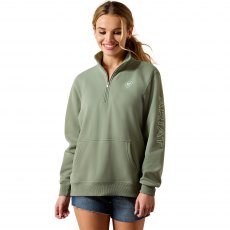 Ariat Women's Foundation Logo 1/2 Zip Sweatshirt Sea Spray