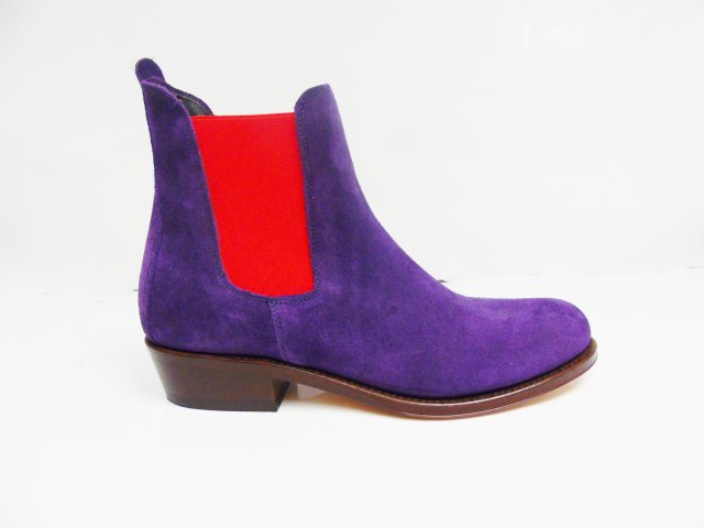 Suede Bespoke Boots in Violet