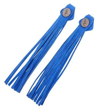 Spanish Boot Tassels Blue Suede