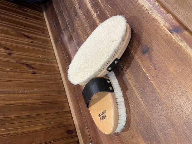 Goat hair body brush