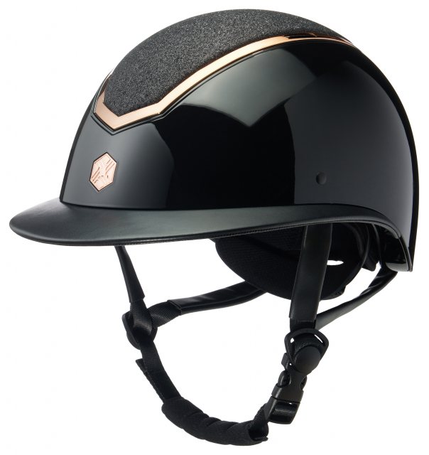 EQX EQX Kylo Riding Hat Black Gloss/Rose Gold Sparkly Wide Peak