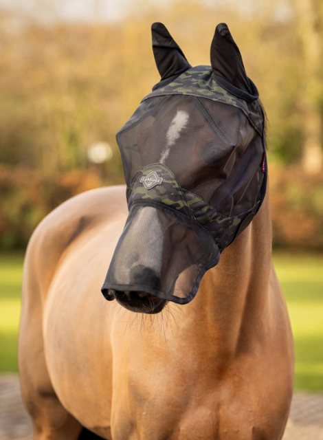 Le Mieux Le Mieux Visor-Tek Full Face Fly Mask Camo Green