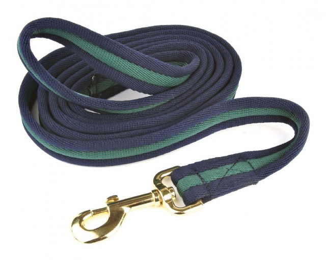 HY Hy Equestrian Soft Webbing Lead Rein Navy/Green