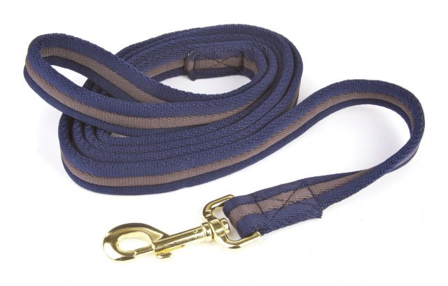 HY Hy Equestrian Soft Webbing Lead Rein Navy/Grey