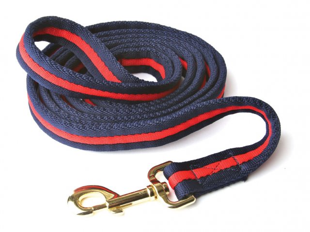 HY Hy Equestrian Soft Webbing Lead Rein Navy/Red