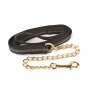 Hy Equestrian Soft Webbing Lead Rein with Chain Black/Grey